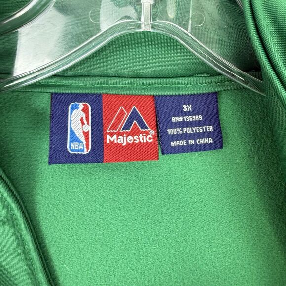 Majestic Men’s NBA Track Jacket Big & Tall 3X Full Zip Green - Picture 11 of 16